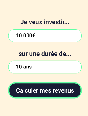 Image du simulateur SCPI pour déterminer une allocation d’investissement pour 10 000€ sur 10 ans